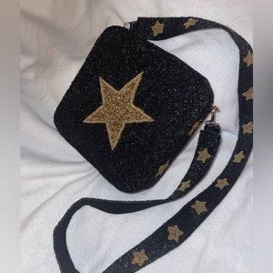 Black Star Beaded Purse with Beaded Purse Strap